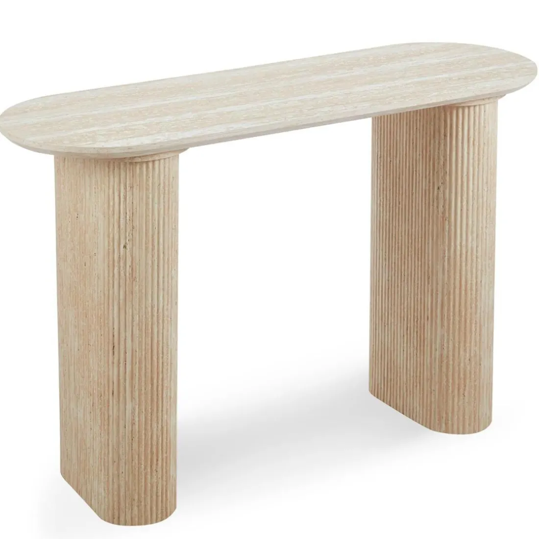 Console moderne avec pieds style colonnes Gwendoline Beige