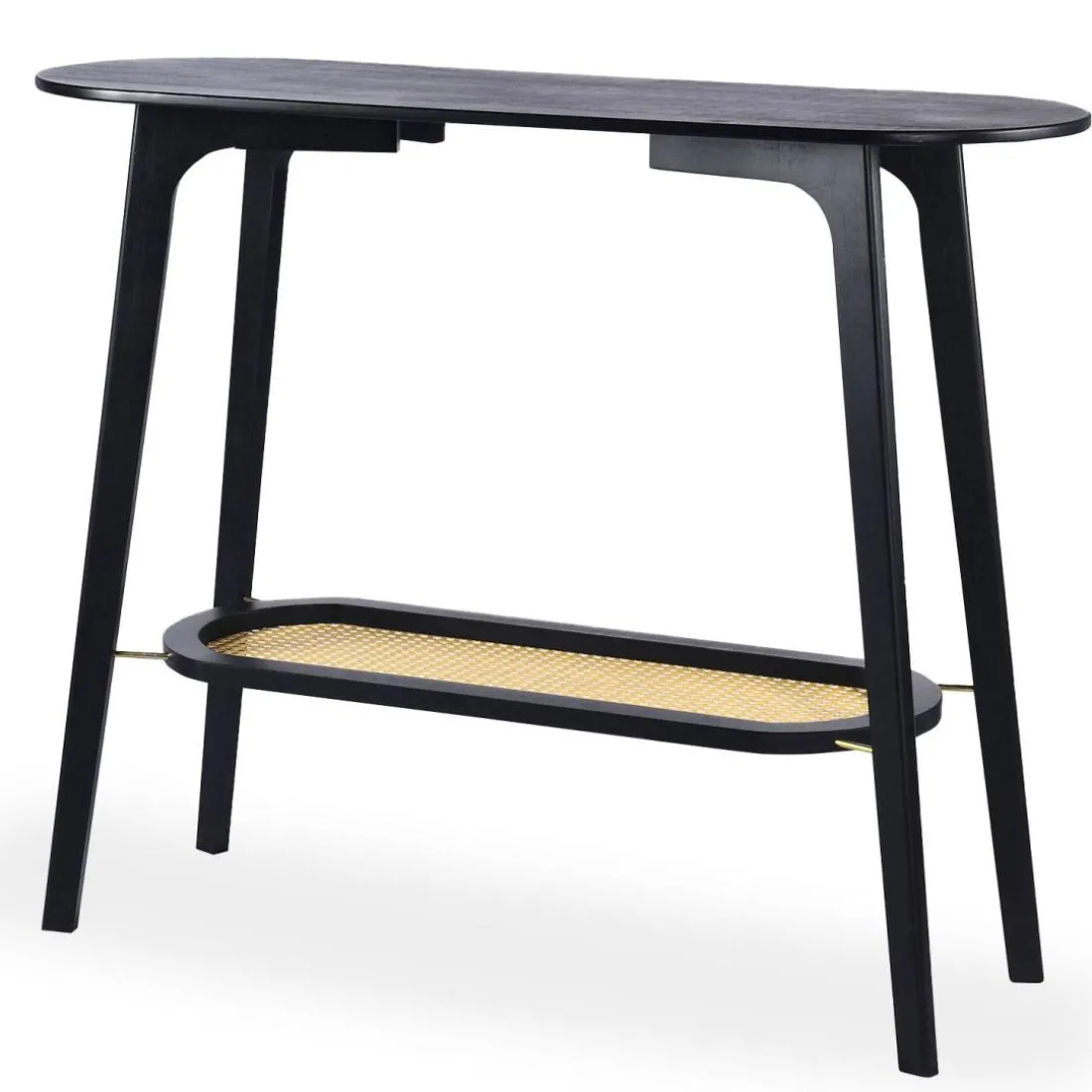 Console moderne Yokori en cannage et Bambou Noir