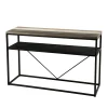 Console Teck et Acacia avec tablette bois et métal 120x80cm Takeo