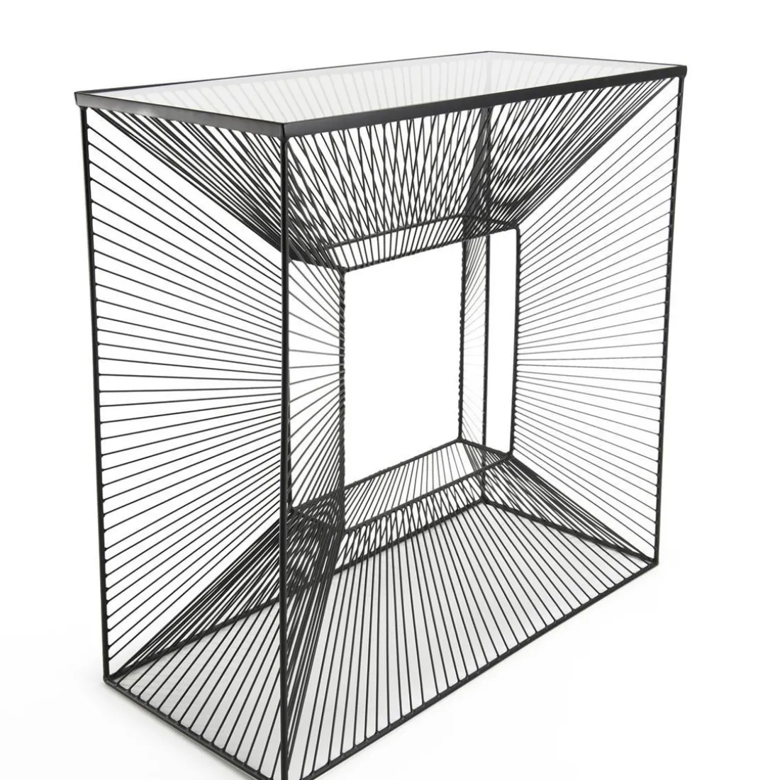 Console THEODORE Métal Plateau Verre