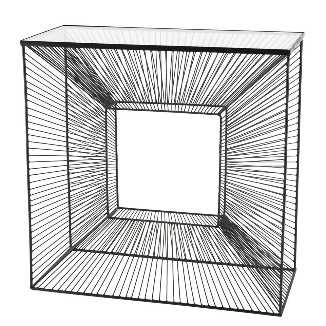 Console THEODORE Métal Plateau Verre