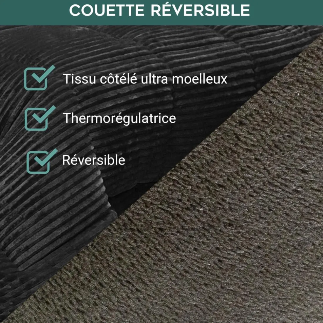 Couette coton club noir Microfibre