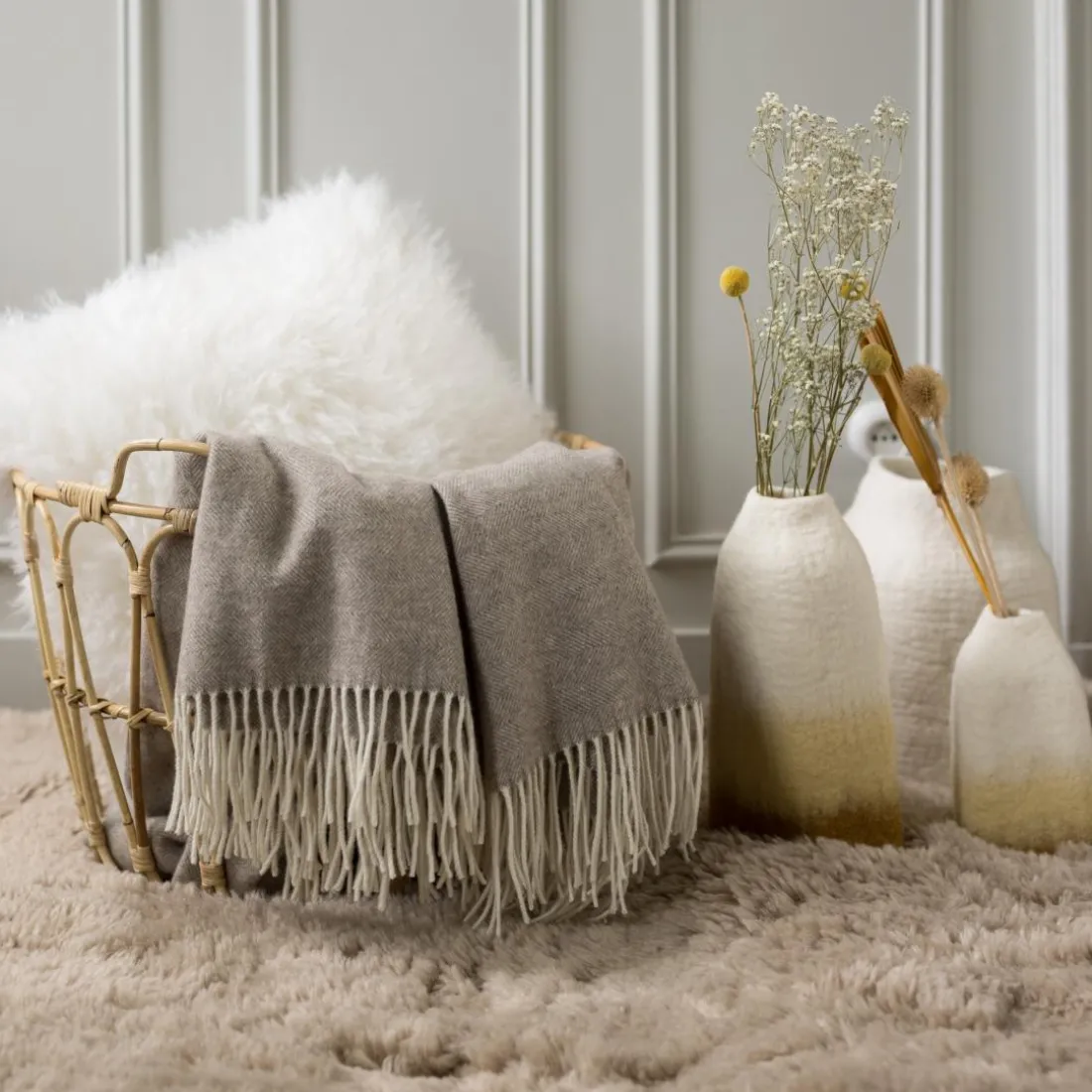 Coussin Betani Neige 45 x 65