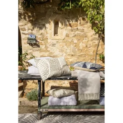 Coussin brodé FLORA Marine