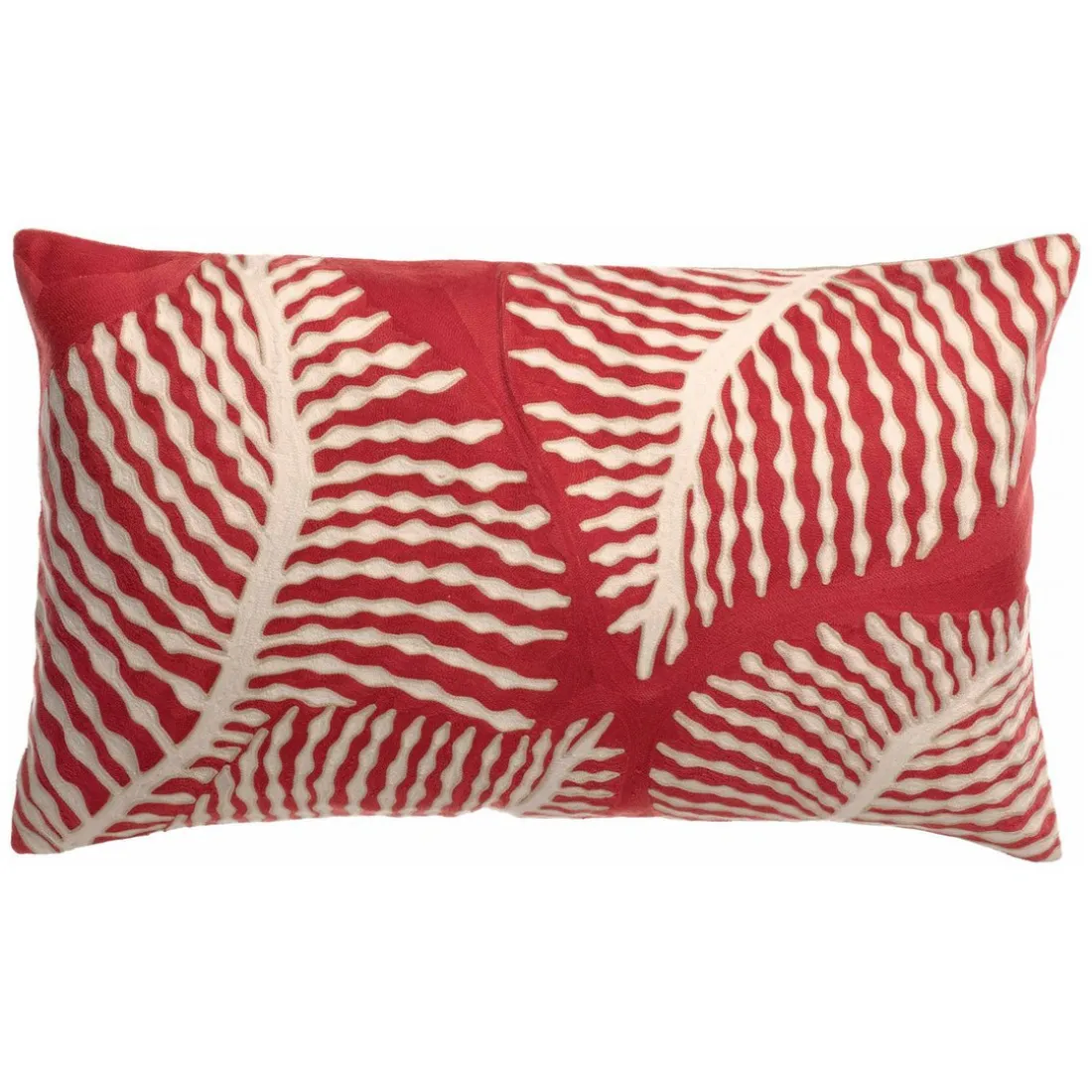 Coussin brodé FLORA Papaye