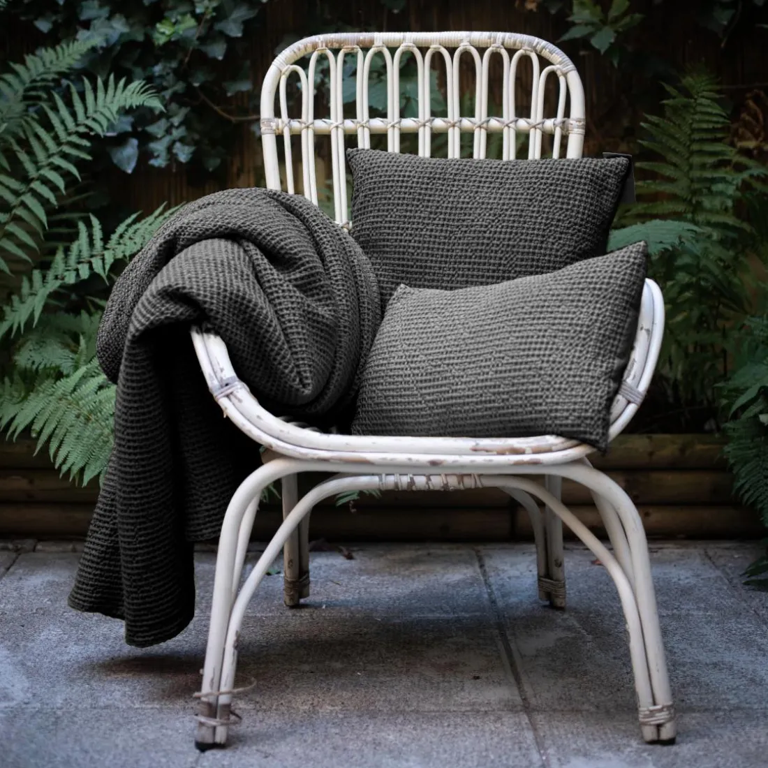 Coussin coton Maia Gris Tourterelle