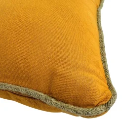 Coussin coton recyclé CORDIA jaune curry