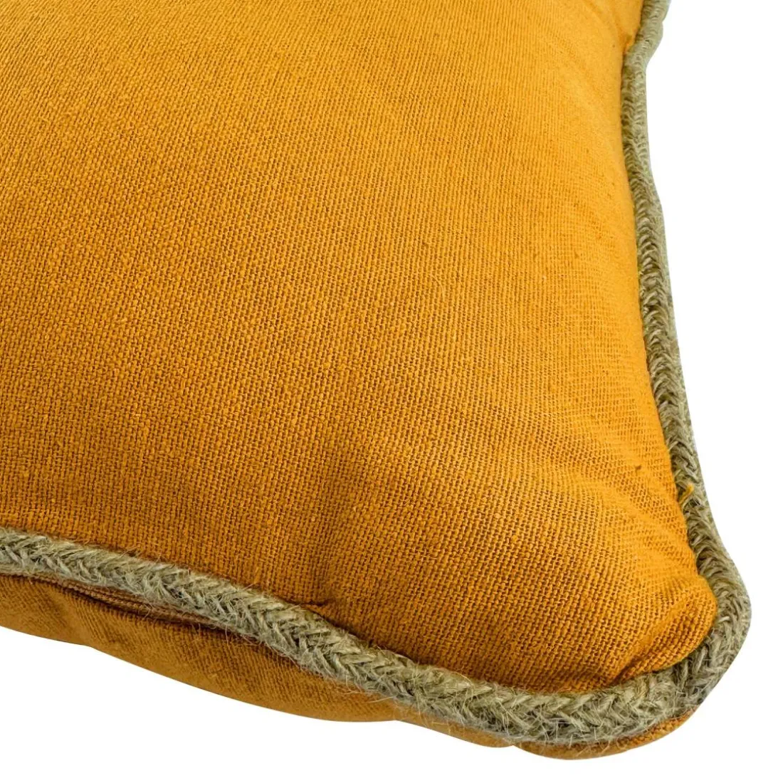 Coussin coton recyclé CORDIA jaune curry