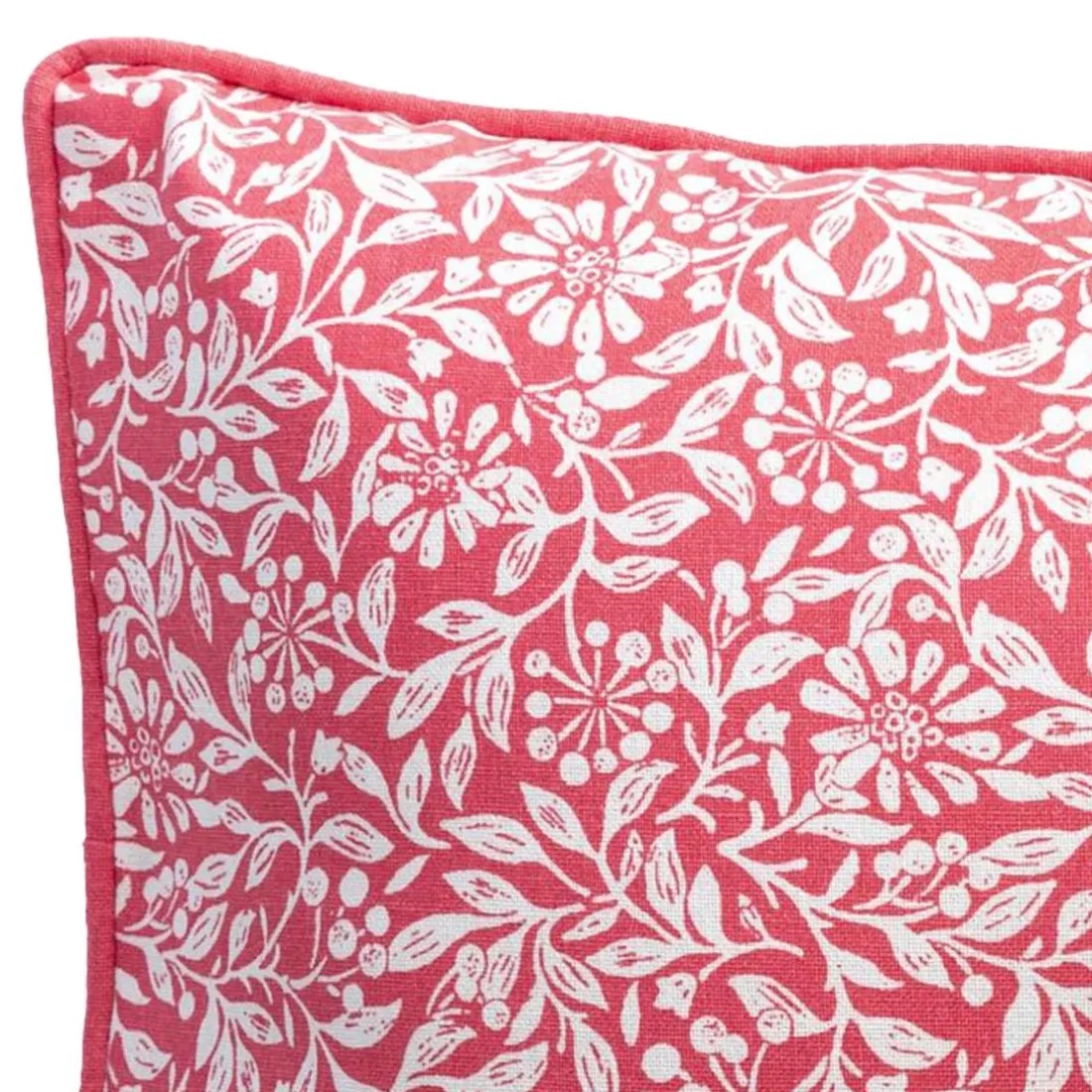 Coussin FLORA rectangle 30 x 50cm motif fleurettes orange corail