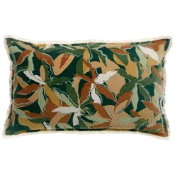 Coussin imprimé Alina Pétrole