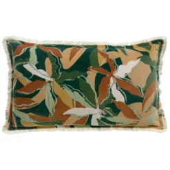 Coussin imprimé Alina Pétrole