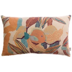 Coussin imprimé DORI Papaye