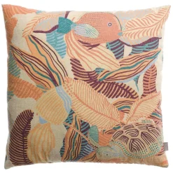 Coussin imprimé DORI Papaye