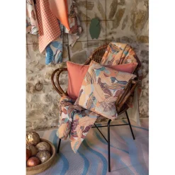Coussin imprimé DORI Papaye