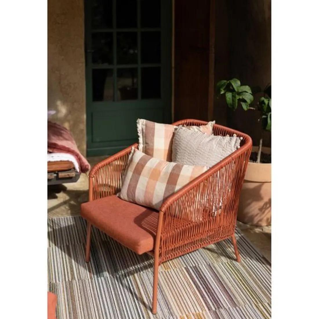 Coussin imprimé Kate Terracotta
