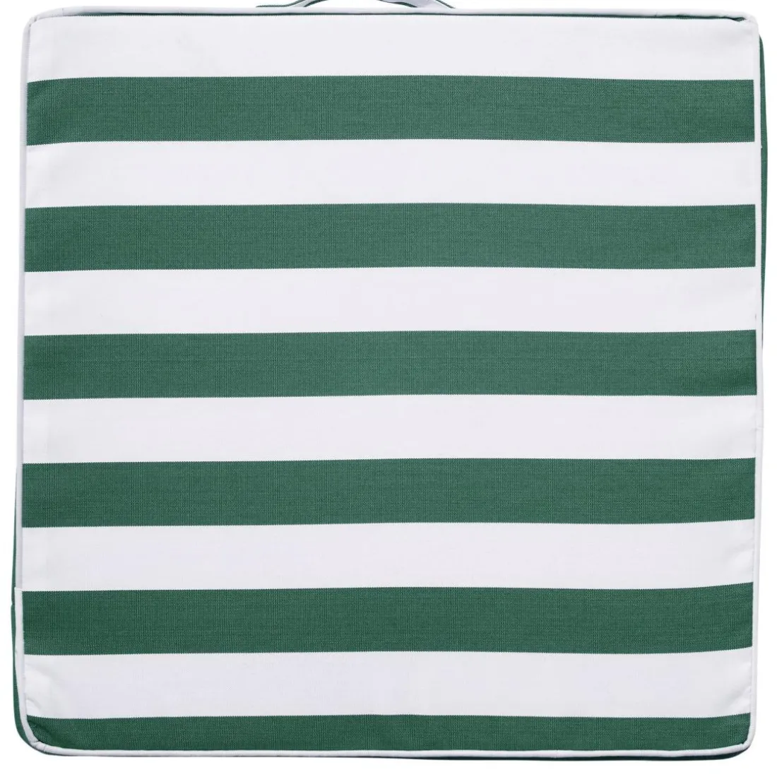 Coussin matelas en polyester PORNIC 48 x 48 cm rayé d'extérieur vert foncé