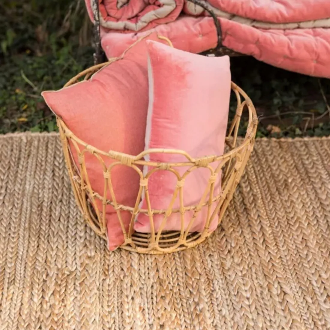 Coussin uni Elise Pêche