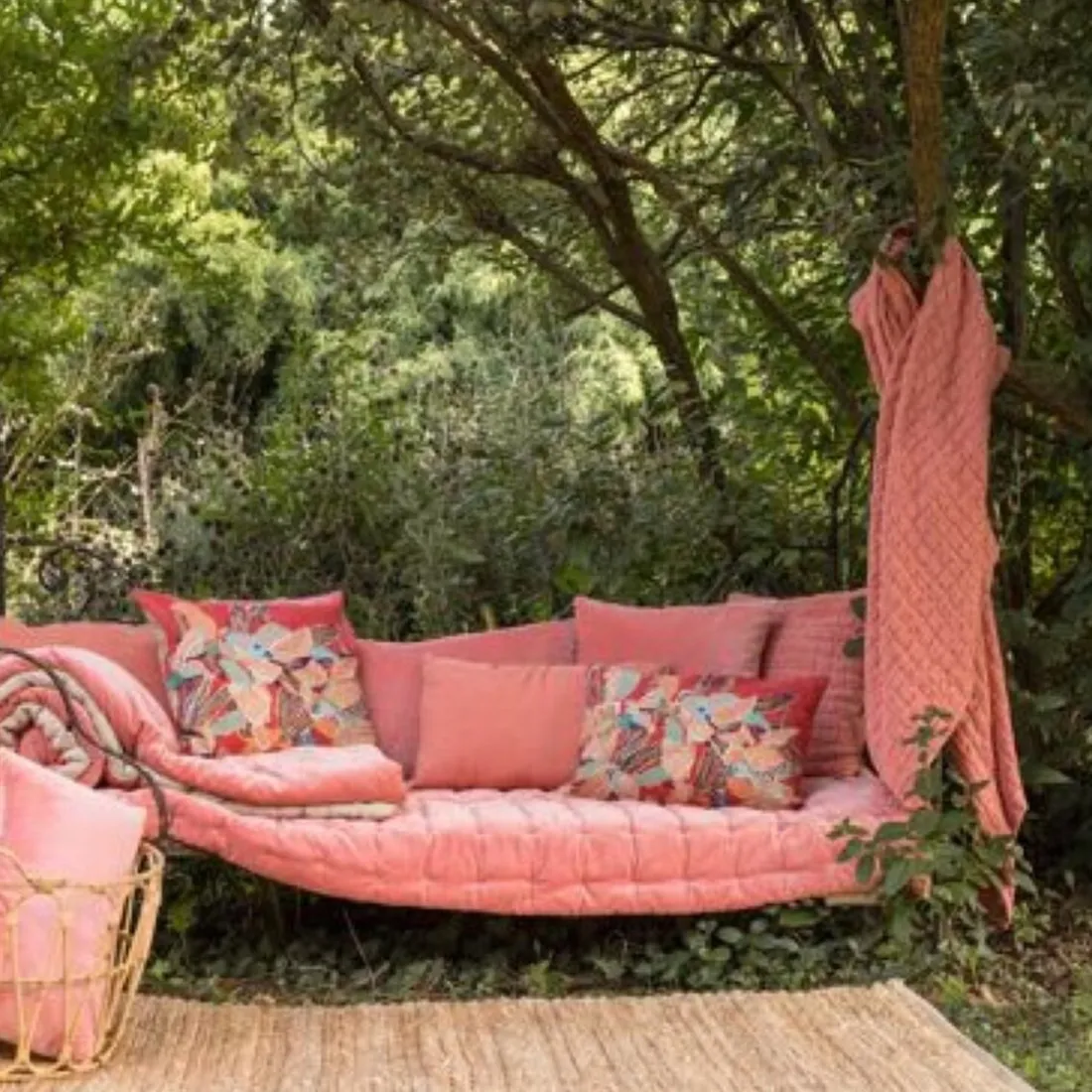 Coussin uni Elise Pêche