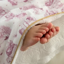 Couverture Hiver pour bébé Jouy rose