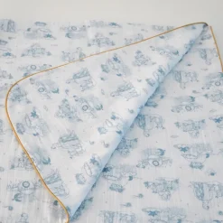 Couverture mi saison pour bébé Jouy bleu