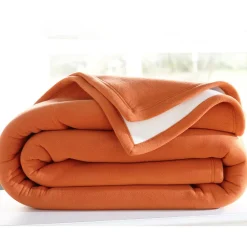 Couverture Polaire Bicolore Cuivre & Naturel