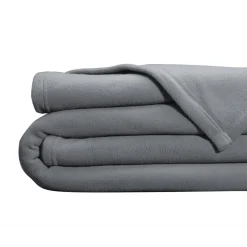 Couverture POLAIRE UNIE microfibre tempérée gris