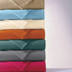 Couverture POLAIRE unie microfibre tempérée eucalyptus
