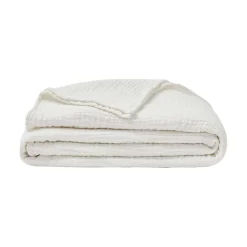 Couvre-lit en gaze de coton 120 gr/m2, Jazzy Blanc 260x240