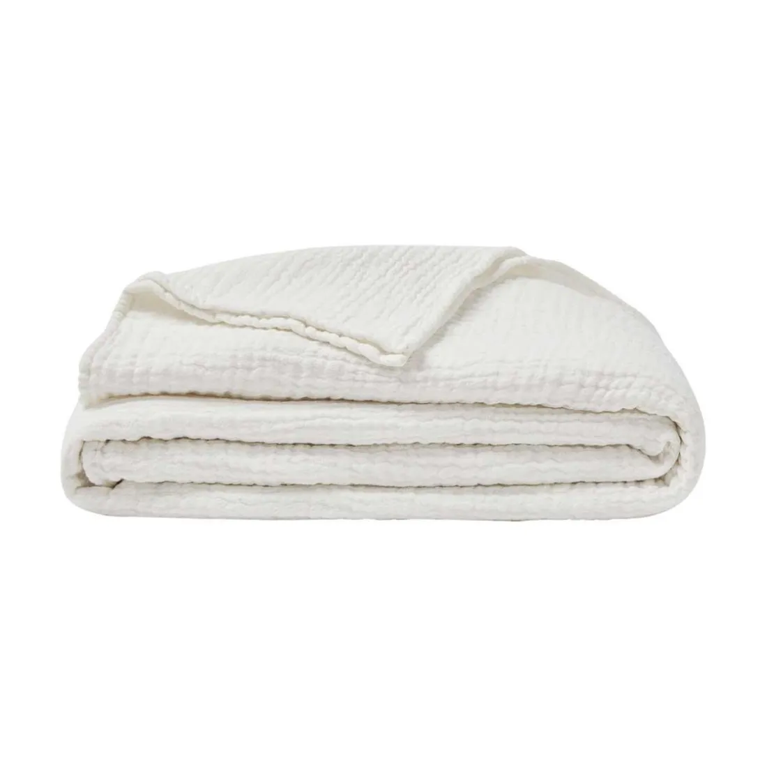 Couvre-lit en gaze de coton 120 gr/m2, Jazzy Blanc 260x240