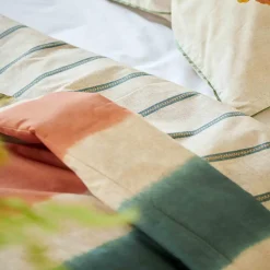 Couvre-lit imprimée en percale de coton 260 x 240 cm MIRMANDE MOSS-Multicolore