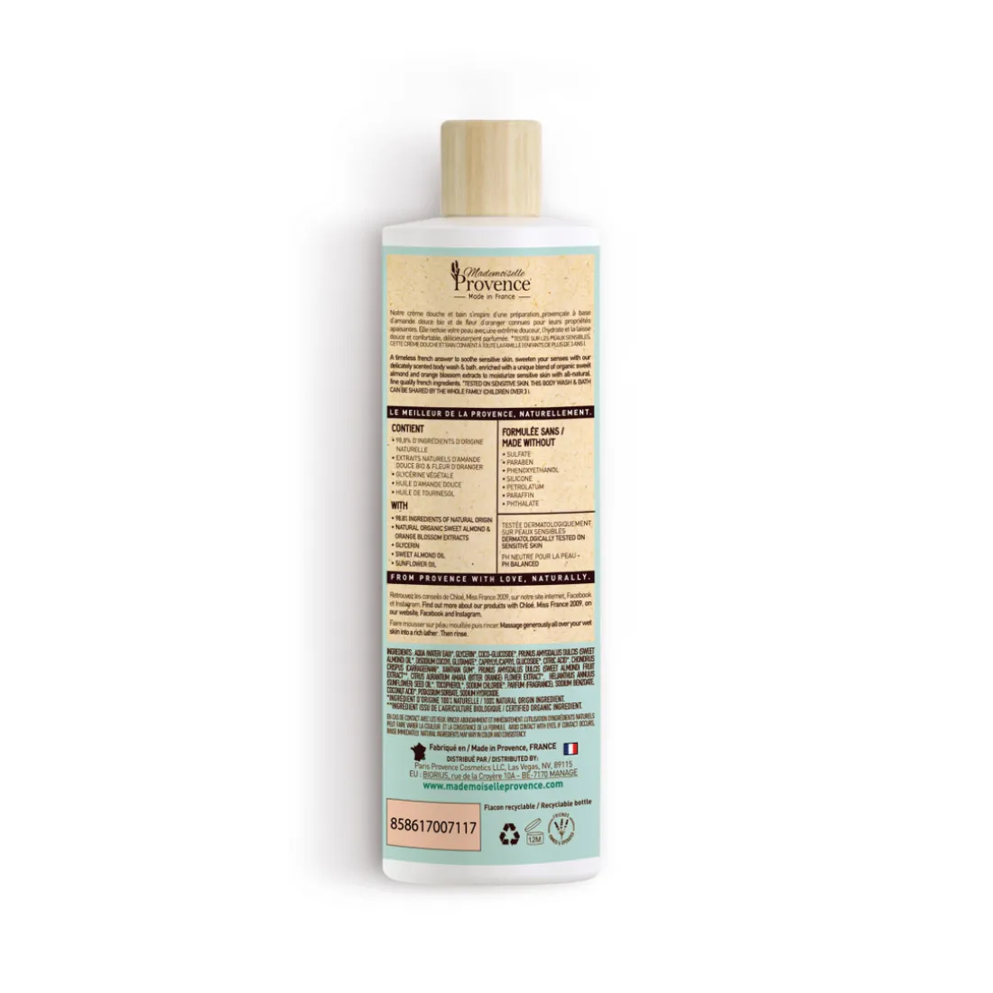 Crème Douche Et Bain 98.8% Naturelle Riche Et Nourrissante - Amande & Fleur D'oranger