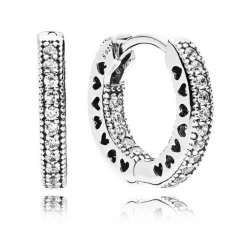 Créoles Cœur Pavé Pandora Signature