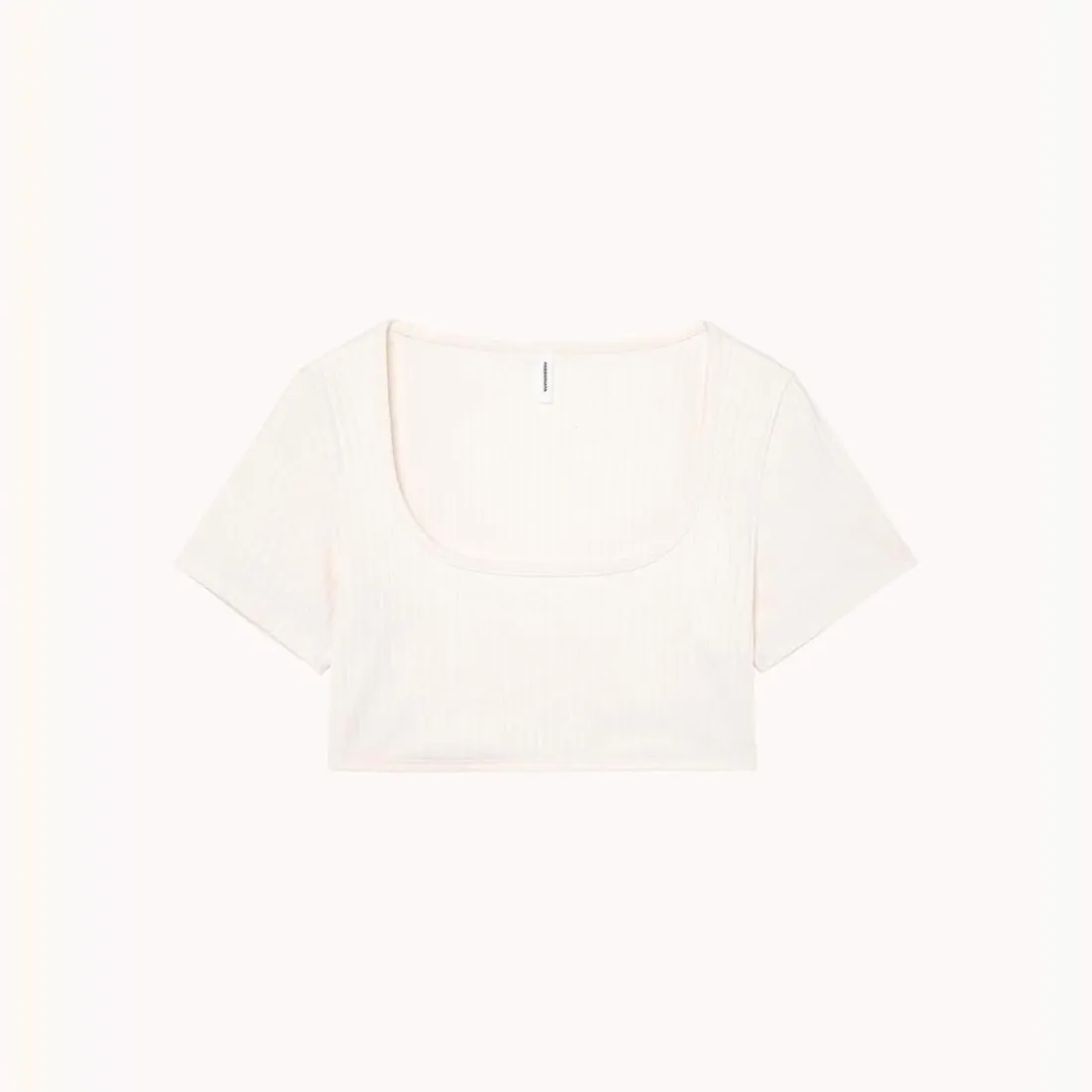 Crop-top manches courtes blanc