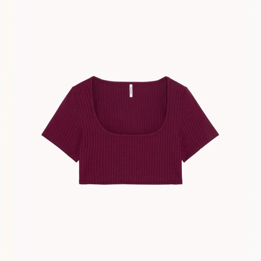 Crop-top manches courtes violet