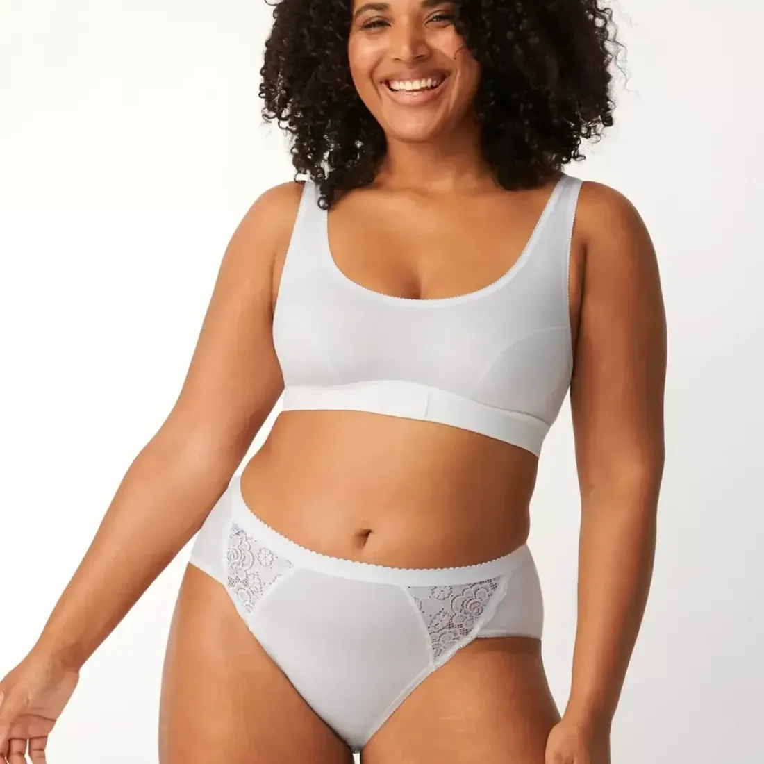 Culotte classique blanche sloggi Chic Midi WHITE en coton