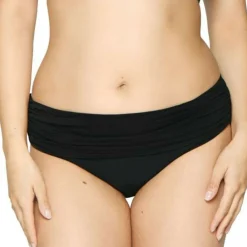 Culotte de bain à revers noir en nylon