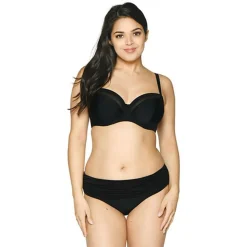 Culotte de bain à revers noir en nylon