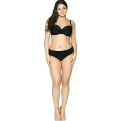 Culotte de bain à revers noir en nylon