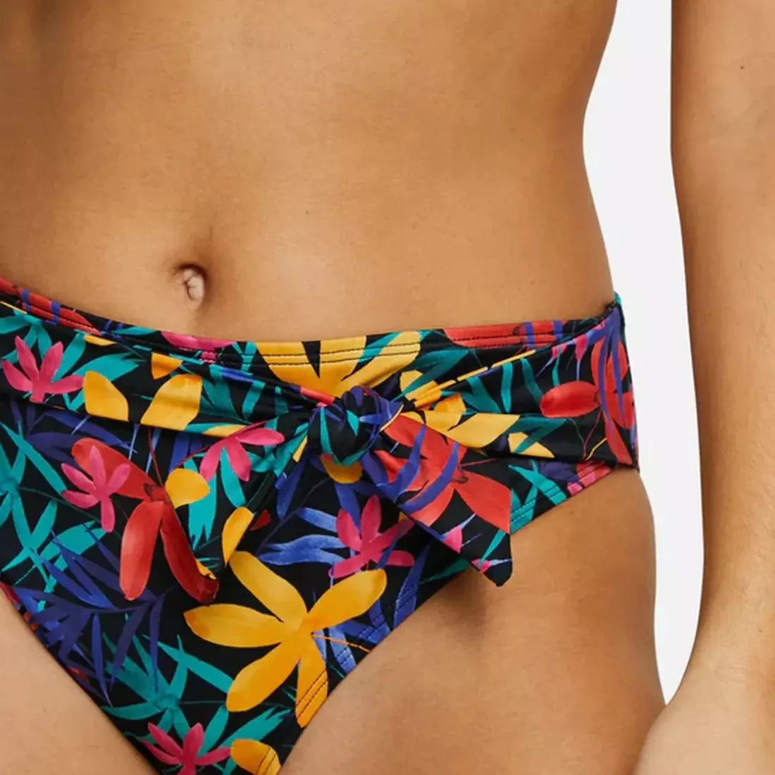 Culotte de bain imprimé feuillage noir