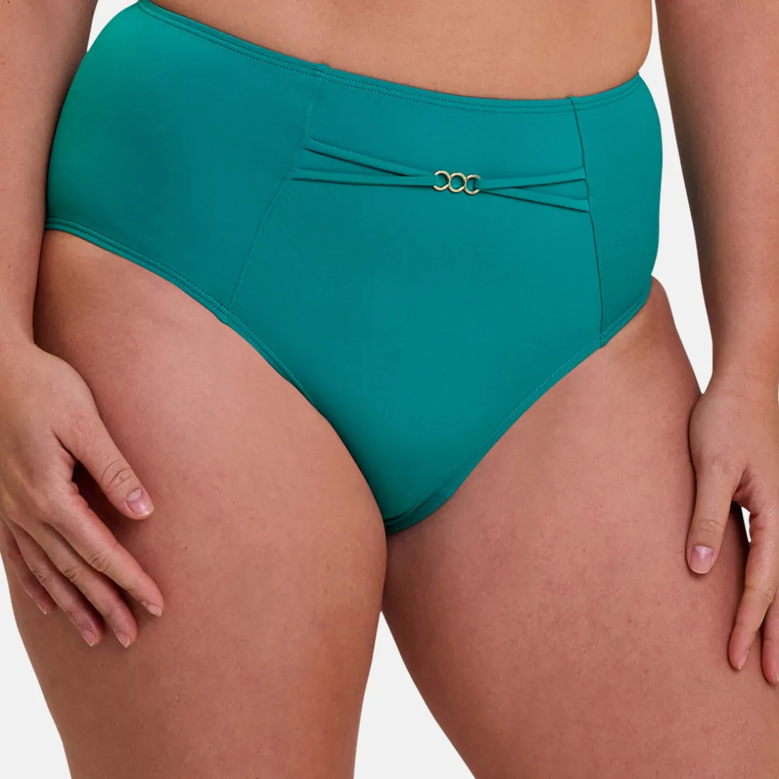 Culotte de bain taille haute - Bleu