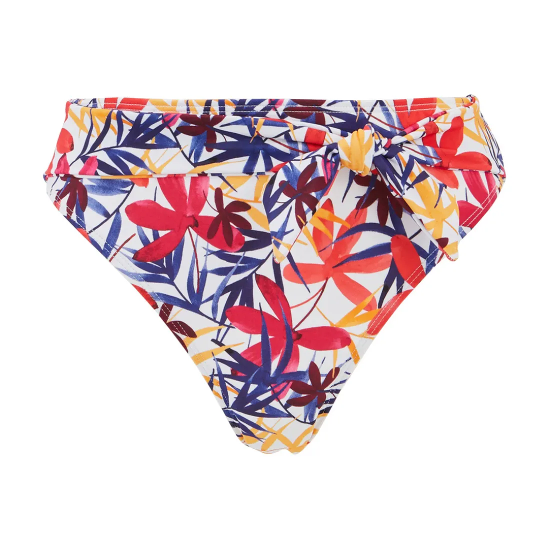 Culotte de maillot de bain classique - Blanche- Florale