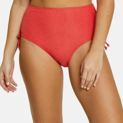 Culotte de maillot de bain taille haute - Rouge