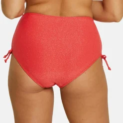 Culotte de maillot de bain taille haute - Rouge