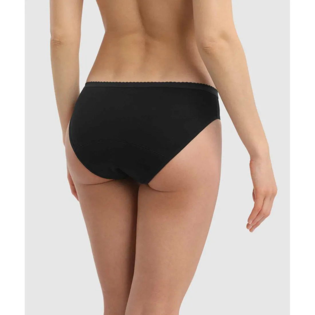 Culotte de règles flux moyen Noir - Protect Dim en coton