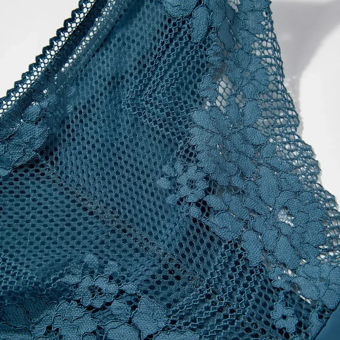 Culotte dos en dentelle - Bleue