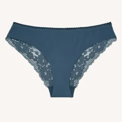 Culotte dos en dentelle - Bleue