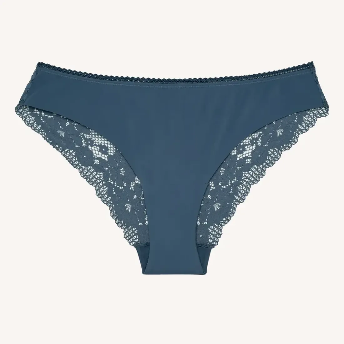 Culotte dos en dentelle - Bleue