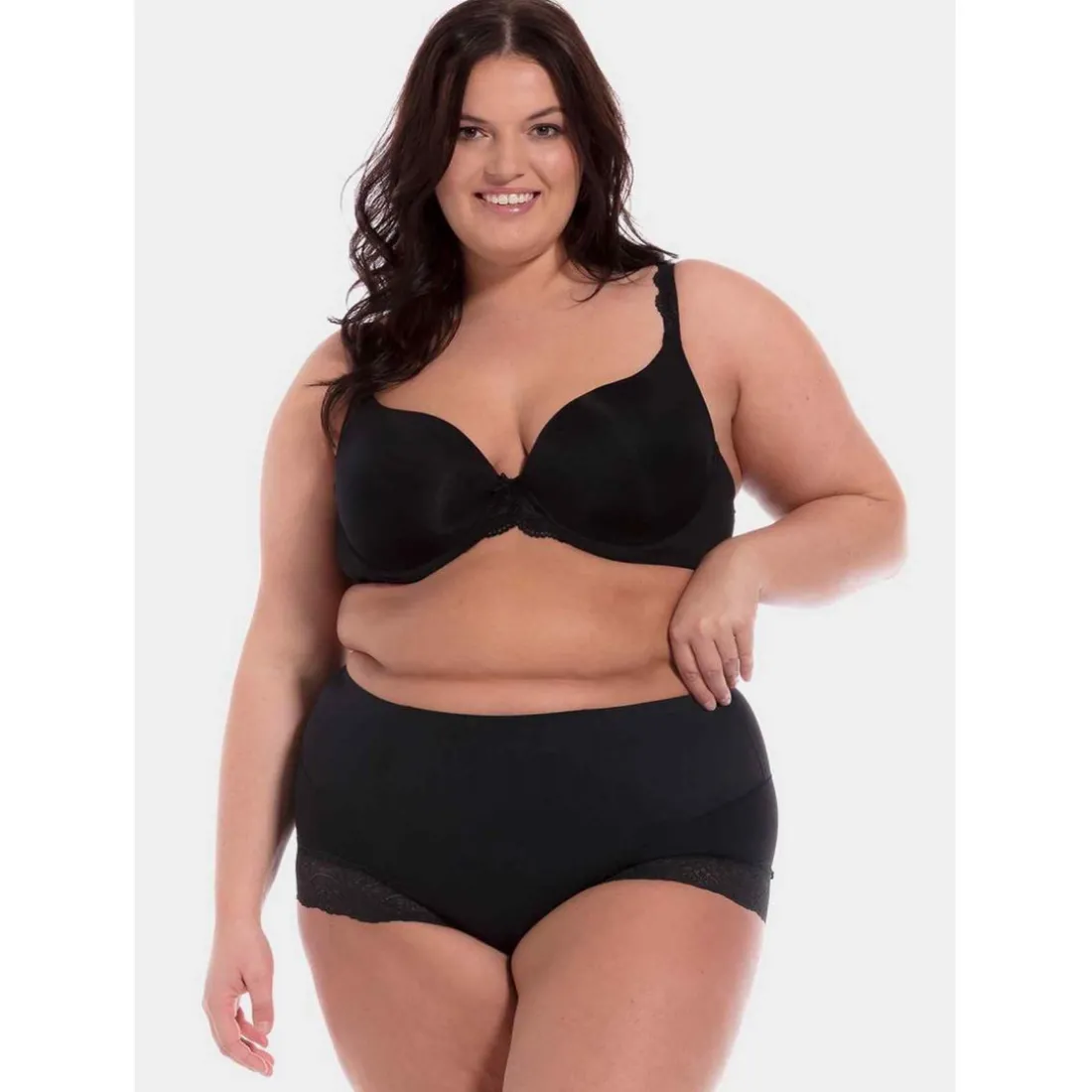 Culotte gainante avec dentelle Noir