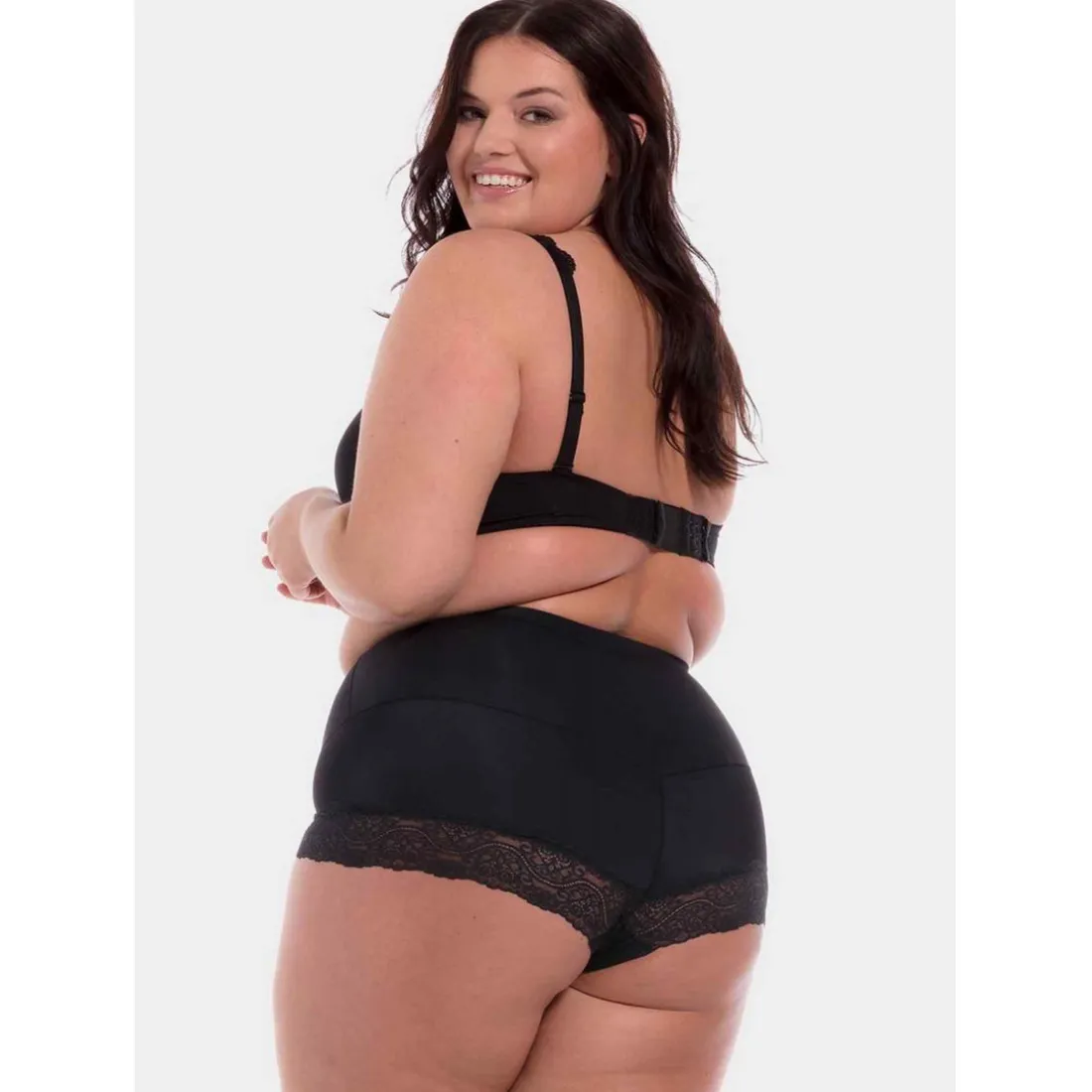 Culotte gainante avec dentelle Noir