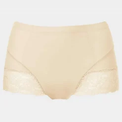 Culotte gainante avec dentelle Beige